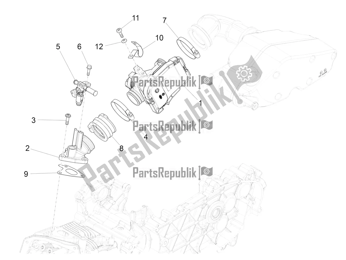 Tutte le parti per il Throttle Body - Injector - Induction Joint del Vespa 946 150 ABS CD Cina 2021