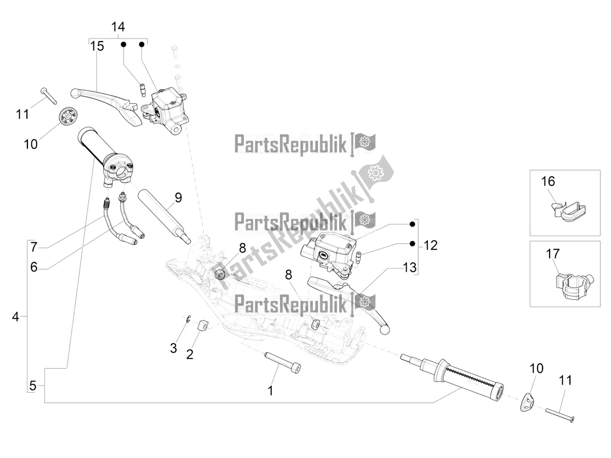 Toutes les pièces pour le Guidon - Master Cil. Du Vespa 946 150 ABS CD USA 2021