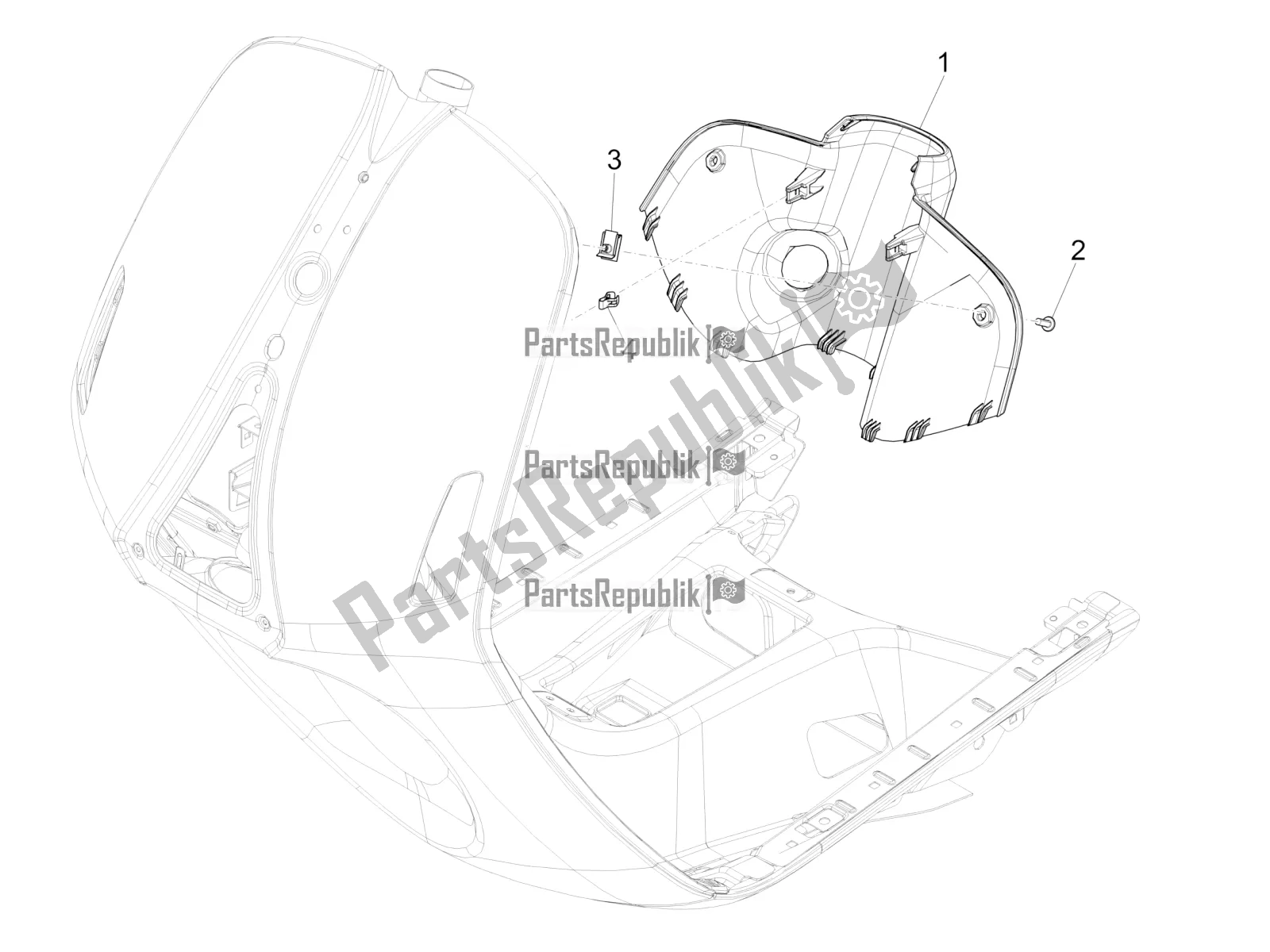 Todas las partes para Guantera Frontal - Panel De Rodilleras de Vespa 946 150 ABS CD USA 2022