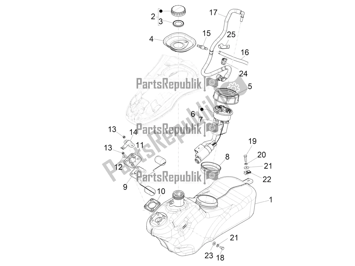 Toutes les pièces pour le Réservoir D'essence du Vespa 946 150 ABS CD USA 2022