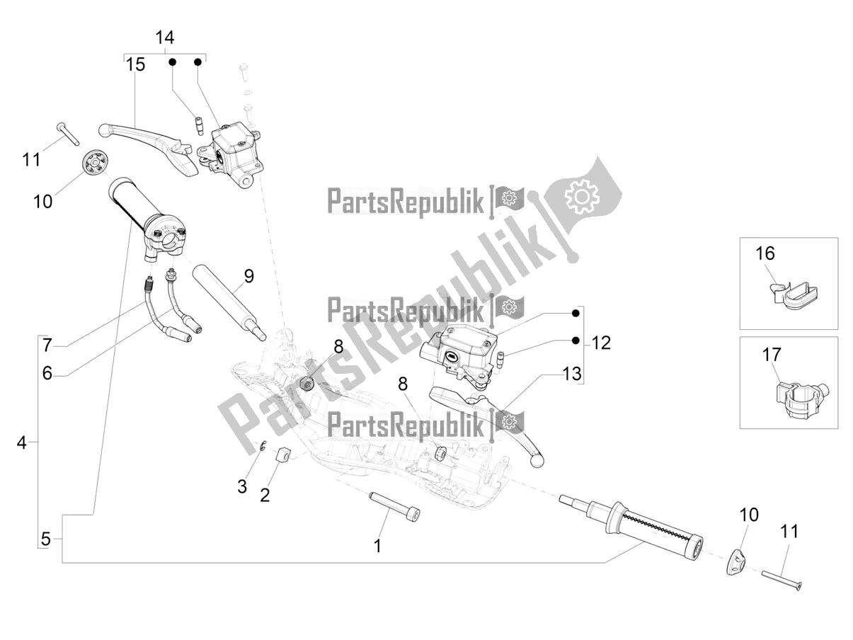 All parts for the Handlebars - Master Cil. Of the Vespa 946 150 ABS CD USA 2022