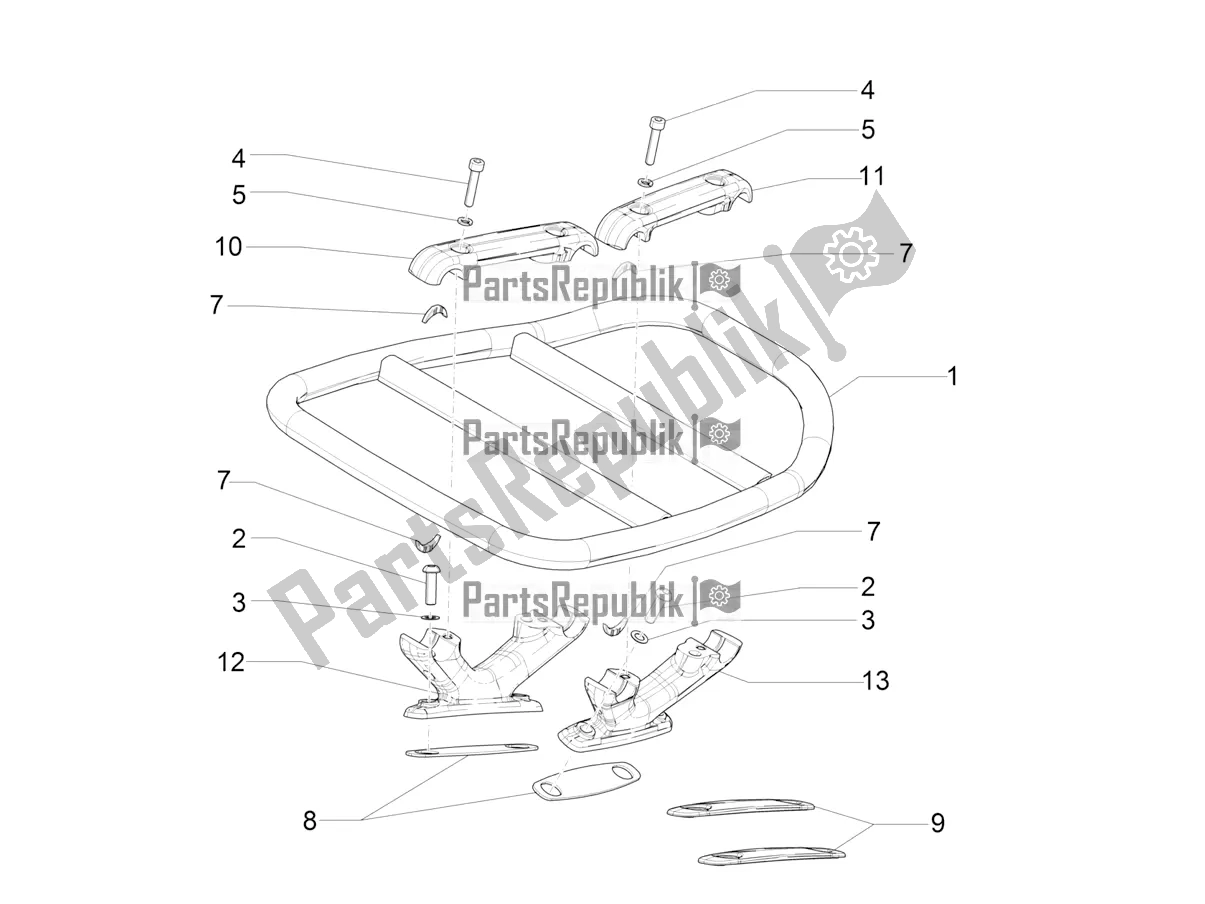 Toutes les pièces pour le Porte-bagages Arrière du Vespa 946 150 ABS CD USA 2022