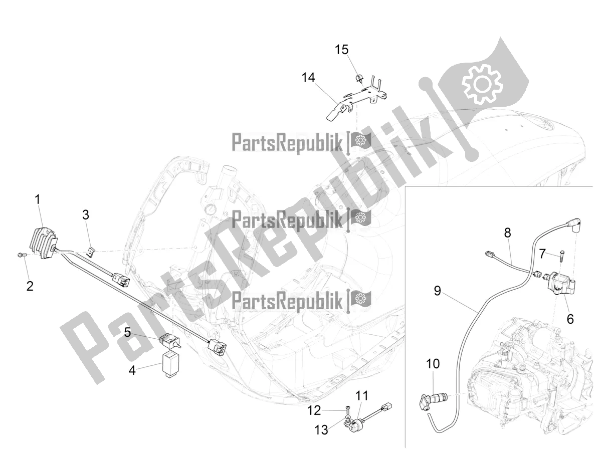All parts for the Voltage Regulators - Electronic Control Units (ecu) - H. T. Coil of the Vespa 946 150 ABS CD USA 2022