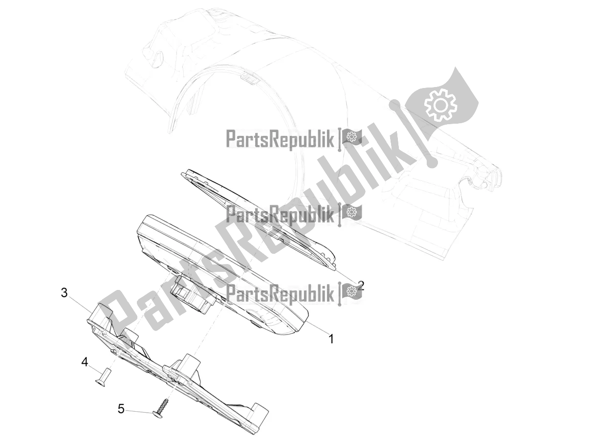 Toutes les pièces pour le Combinaison De Compteurs - Cruscotto du Vespa Elettrica 25 KM/H 0 2019