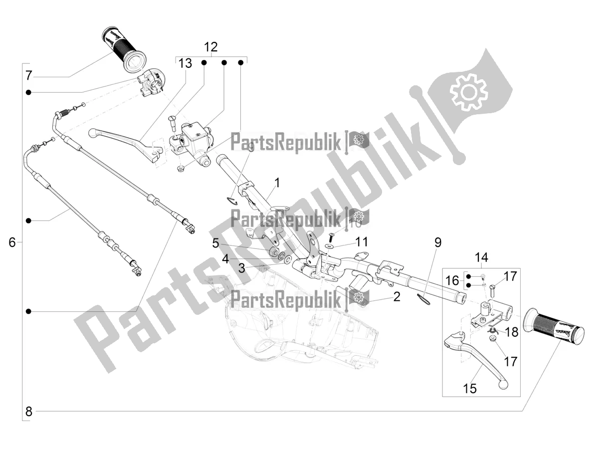 Todas las partes para Manillar - Master Cil. De Vespa Elettrica 25 KM/H 2021