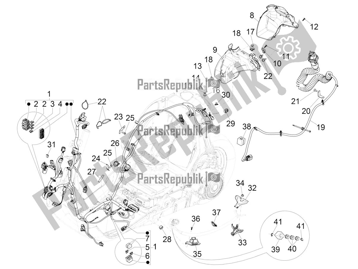 Toutes les pièces pour le Faisceau De Câbles Principal du Vespa Elettrica 25 KM/H 2021