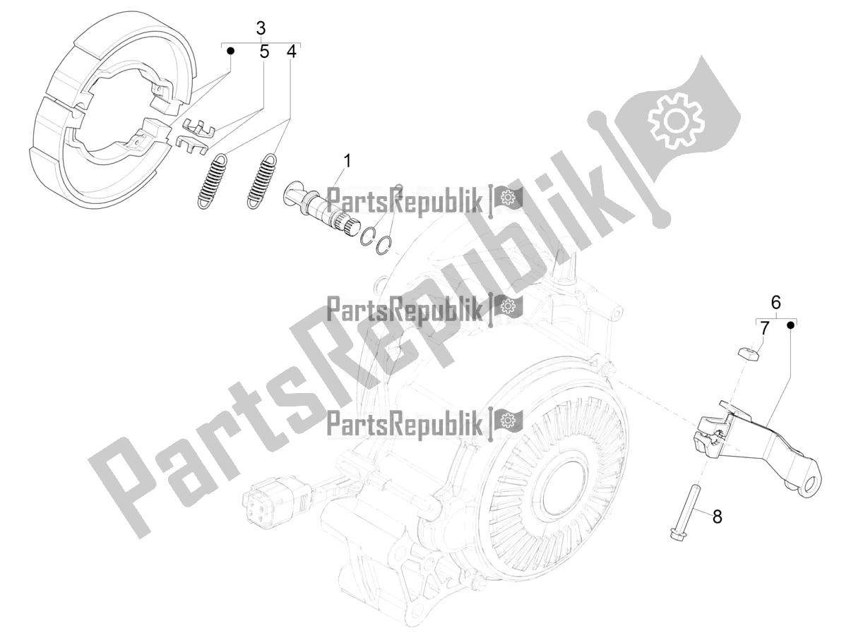 Todas las partes para Freno Trasero - Mordaza De Freno de Vespa Elettrica 25 KM/H 2021