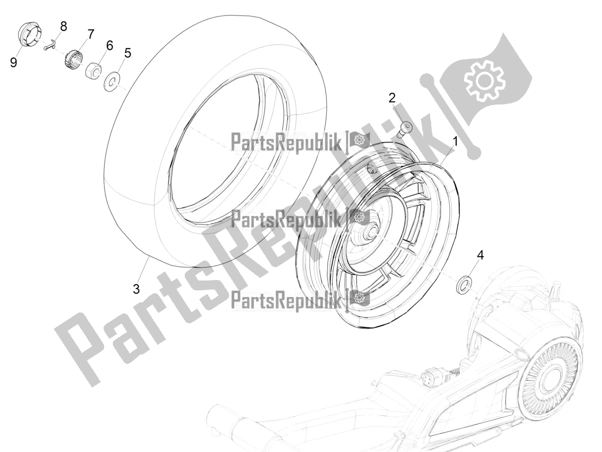 Tutte le parti per il Ruota Posteriore del Vespa Elettrica 45 KM/H 2021