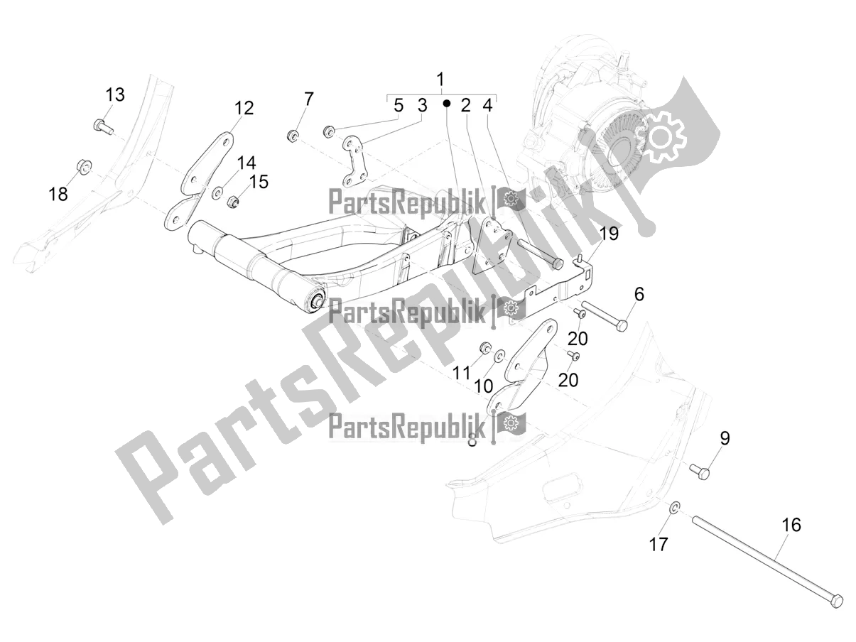 Todas las partes para Brazo Oscilante de Vespa Elettrica 45 KM/H 2021