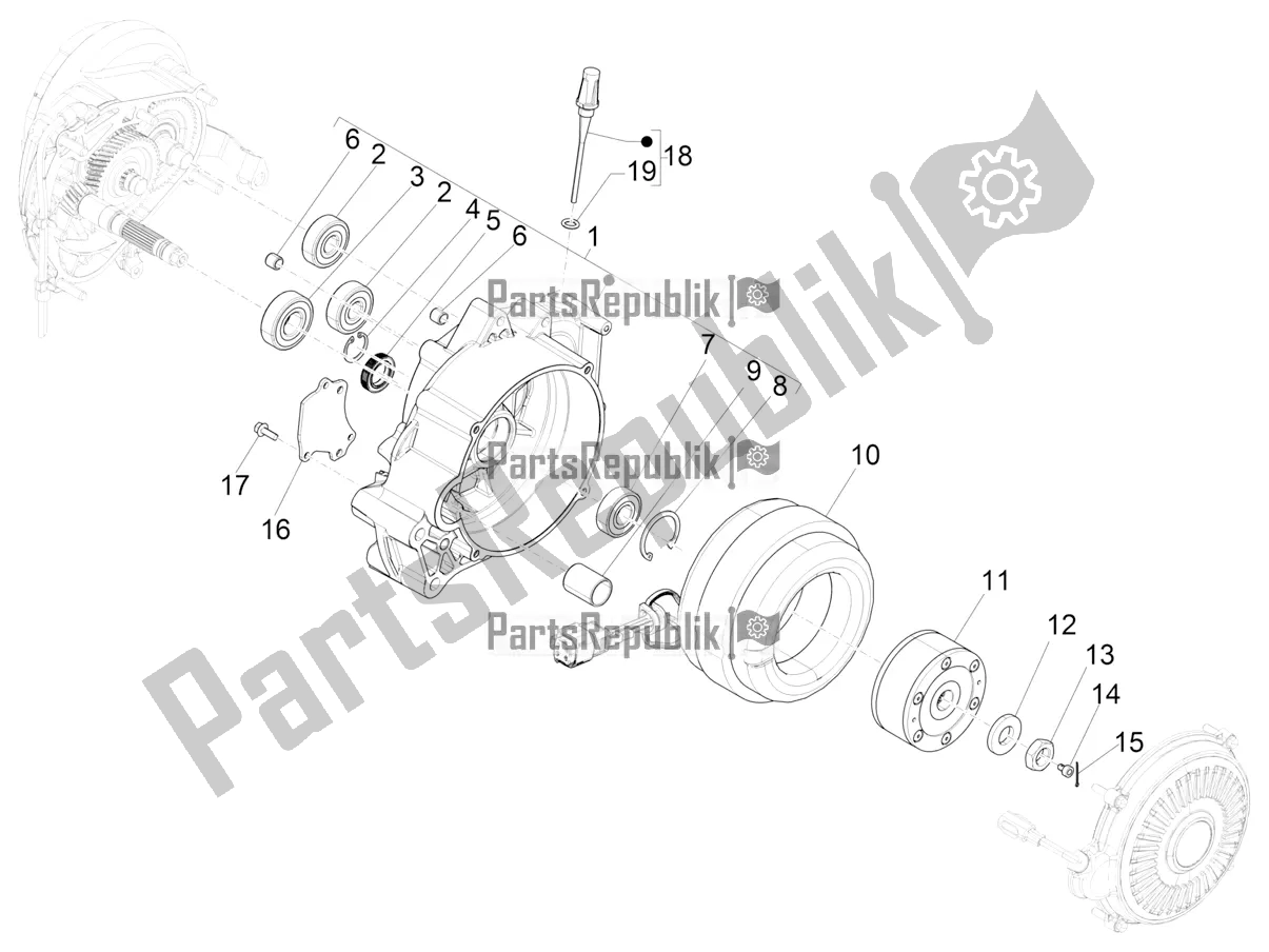 All parts for the Electric Motor Of Traction of the Vespa Elettrica 45 KM/H 2022