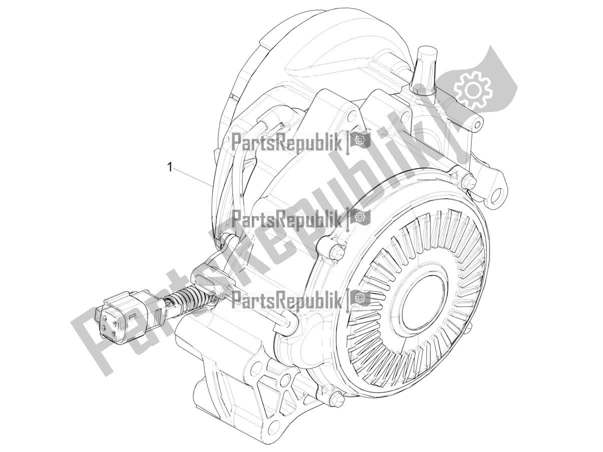 All parts for the Engine, Assembly of the Vespa Elettrica 45 KM/H 2022