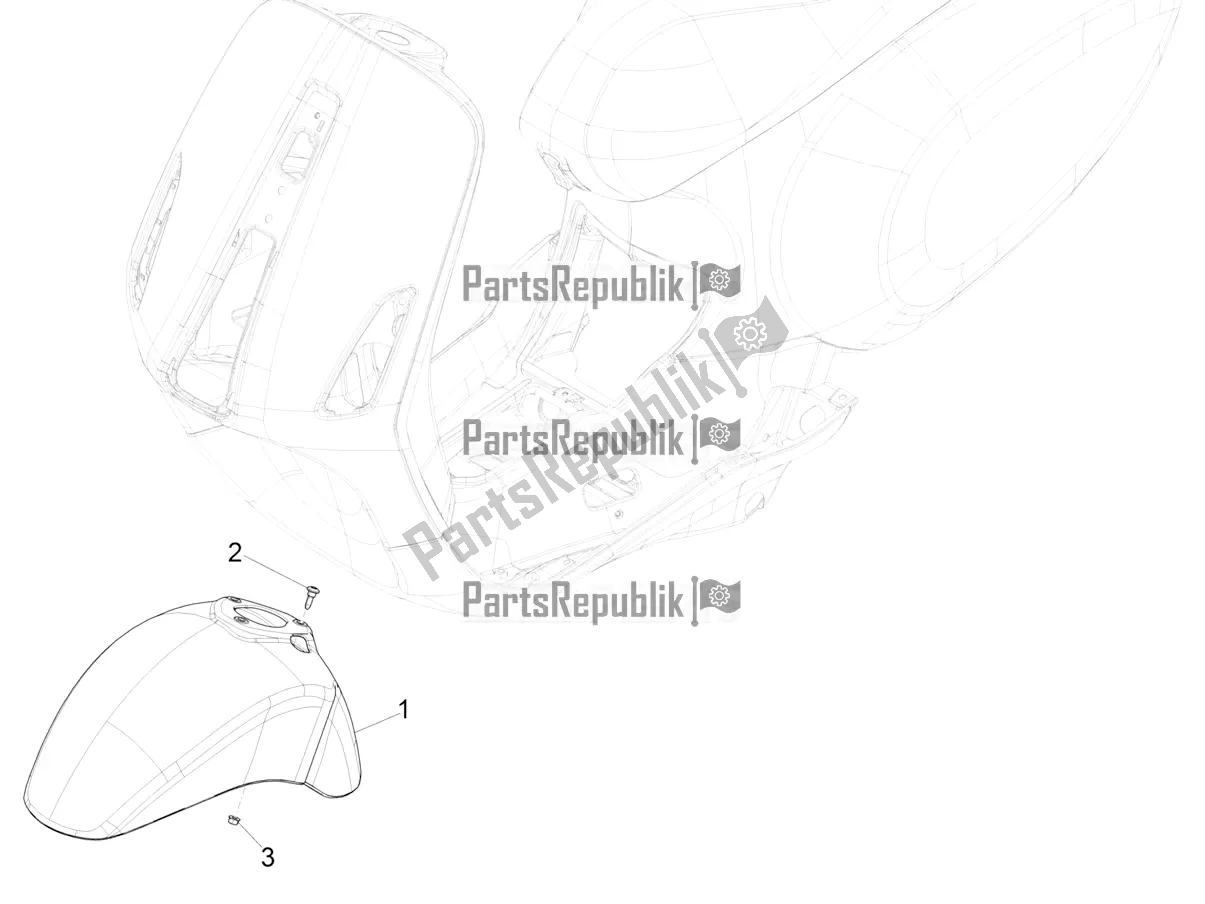 Toutes les pièces pour le Logement De Roue - Garde-boue du Vespa Elettrica 45 KM/H 2022