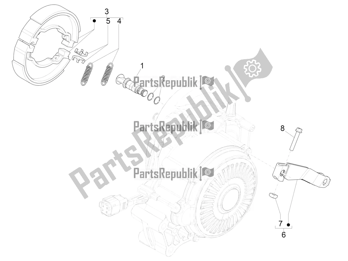 Toutes les pièces pour le Frein Arrière - Mâchoire De Frein du Vespa Elettrica 70 KM/H 2021