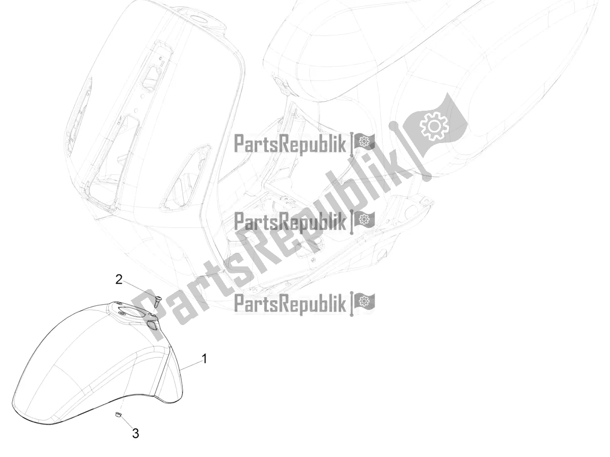 Toutes les pièces pour le Logement De Roue - Garde-boue du Vespa Elettrica 70 KM/H 2021