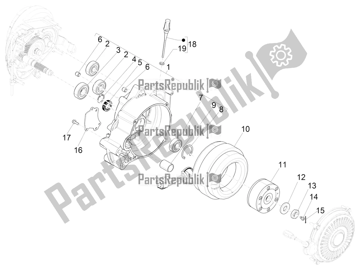 All parts for the Electric Motor Of Traction of the Vespa Elettrica 70 KM/H 2022