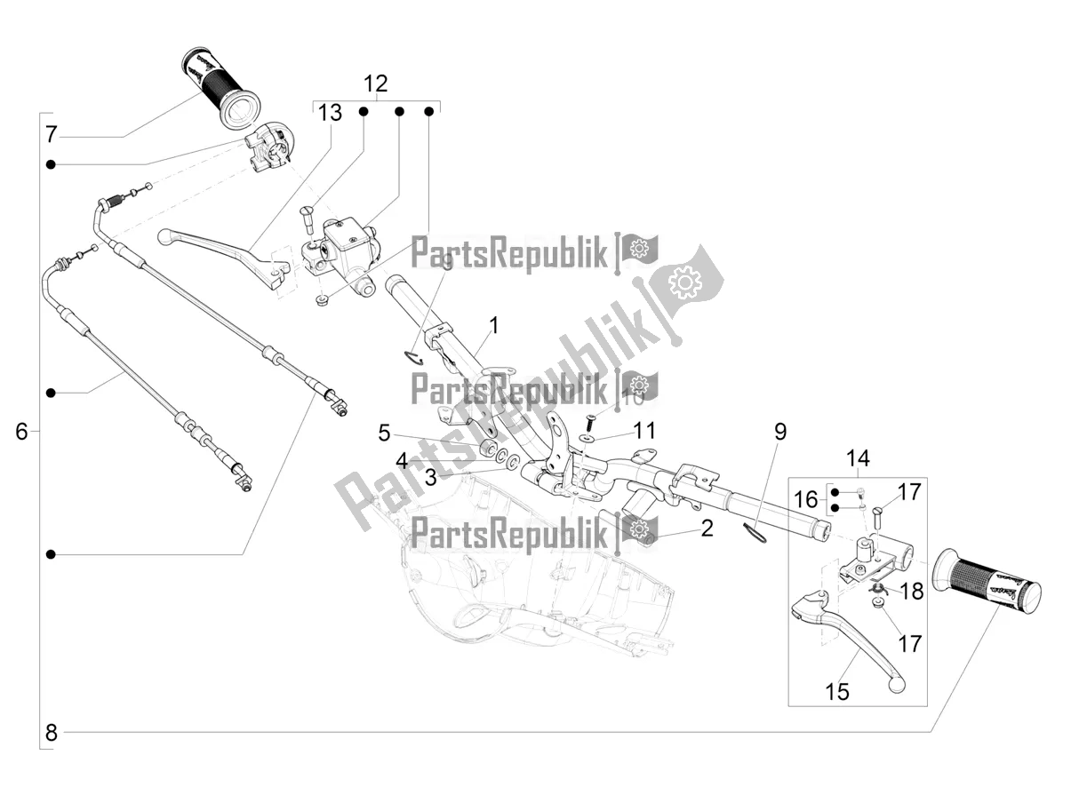 Toutes les pièces pour le Guidon - Master Cil. Du Vespa Elettrica 70 KM/H 2022