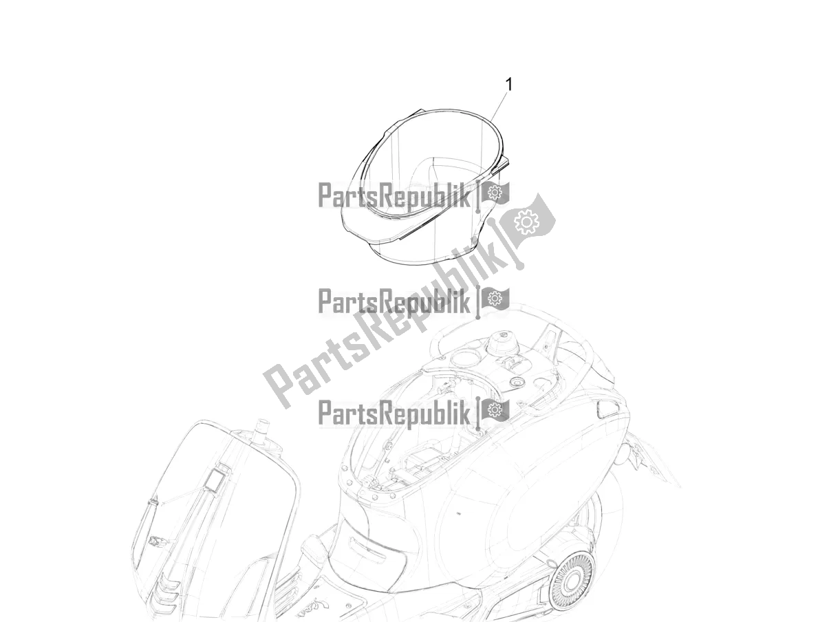 Toutes les pièces pour le Logement De Casque - Sous La Selle du Vespa Elettrica 70 KM/H 2022