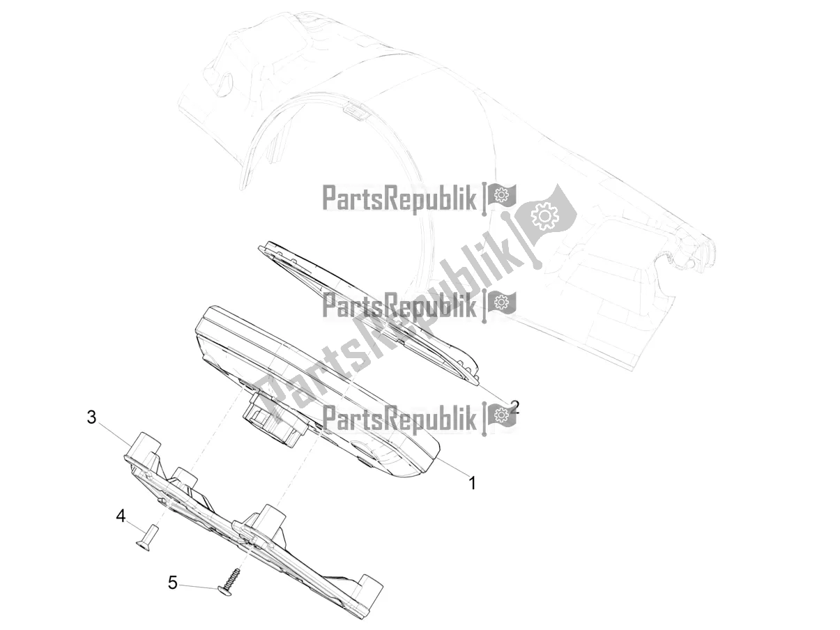 All parts for the Meter Combination - Cruscotto of the Vespa Elettrica 70 KM/H 2022