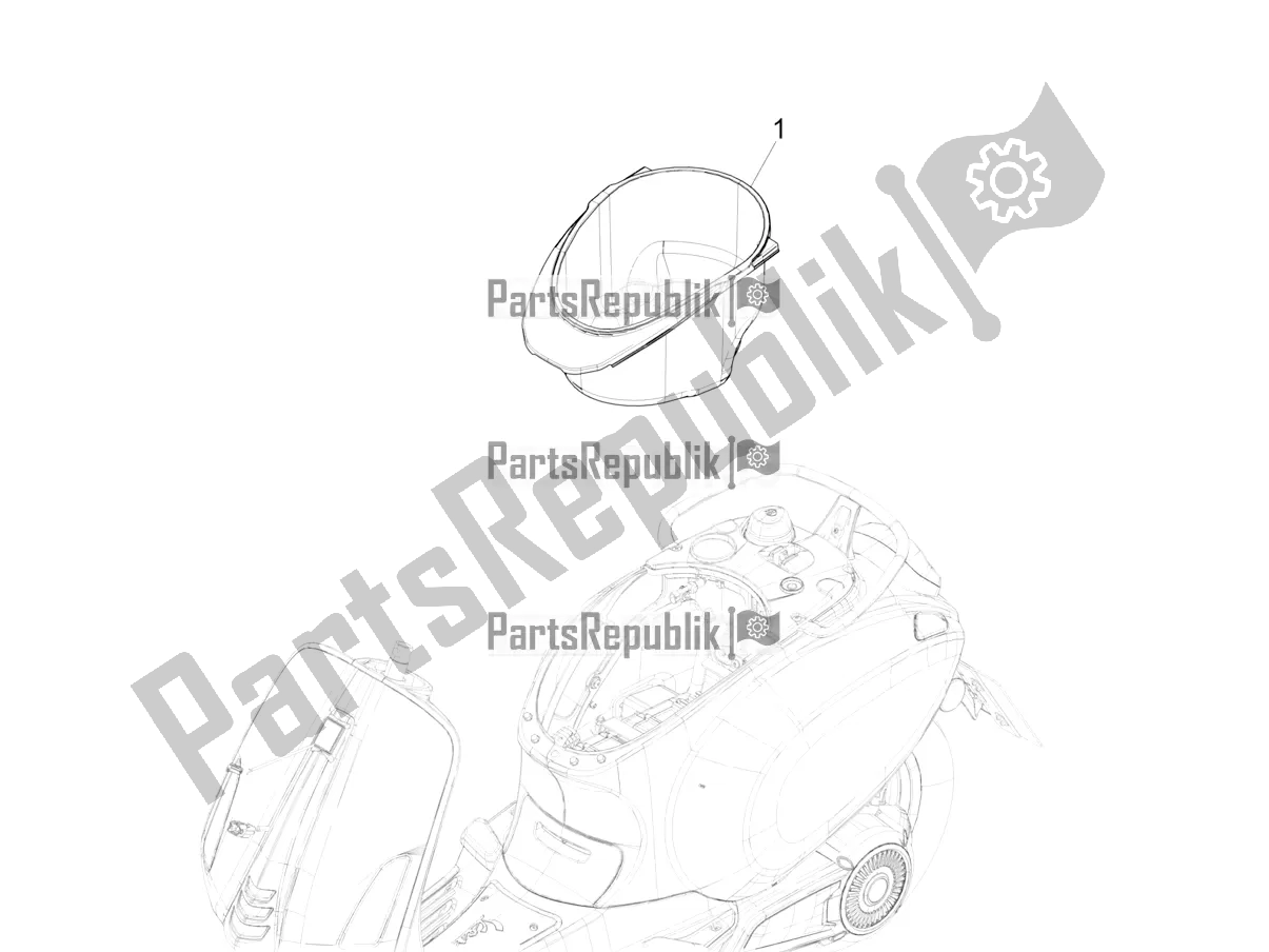 Toutes les pièces pour le Logement De Casque - Sous La Selle du Vespa Elettrica 70 KM/H Italia 2021