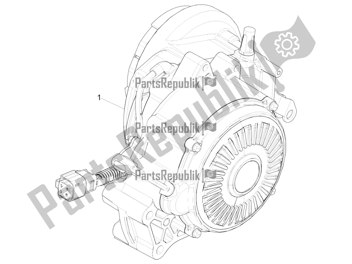 Toutes les pièces pour le Moteur, Assemblage du Vespa Elettrica 70 KM/H Italia 2022