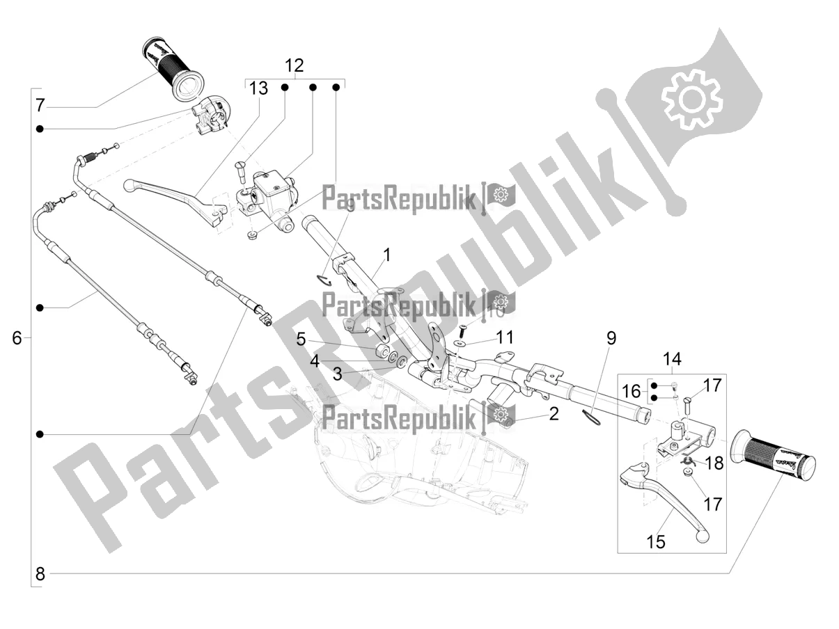 Toutes les pièces pour le Guidon - Master Cil. Du Vespa Elettrica 70 KM/H Italia 2022