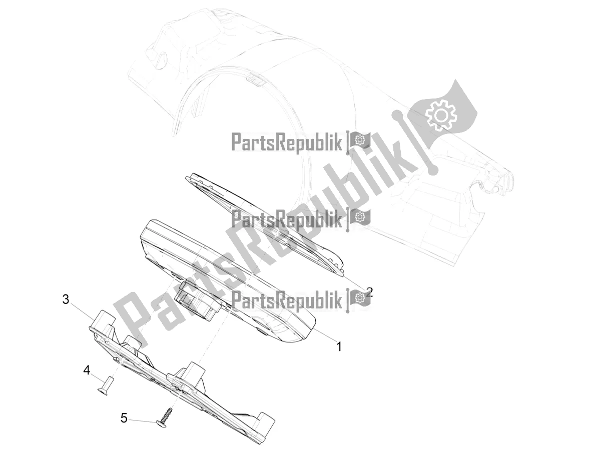 Toutes les pièces pour le Combinaison De Compteurs - Cruscotto du Vespa Elettrica 70 KM/H Italia 2022