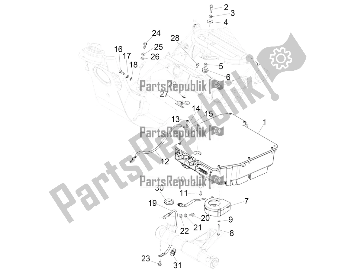 All parts for the Electrical System Components of the Vespa Elettrica BE, DE, EU, FR, GB, IT 0 2018
