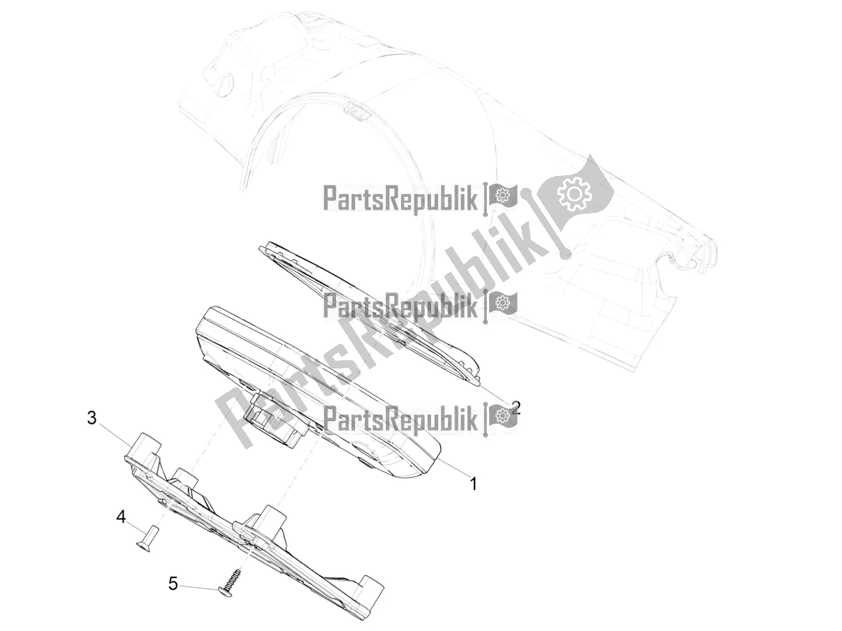 Toutes les pièces pour le Combinaison De Compteurs - Cruscotto du Vespa Elettrica BE, DE, EU, FR, GB, IT 0 2018