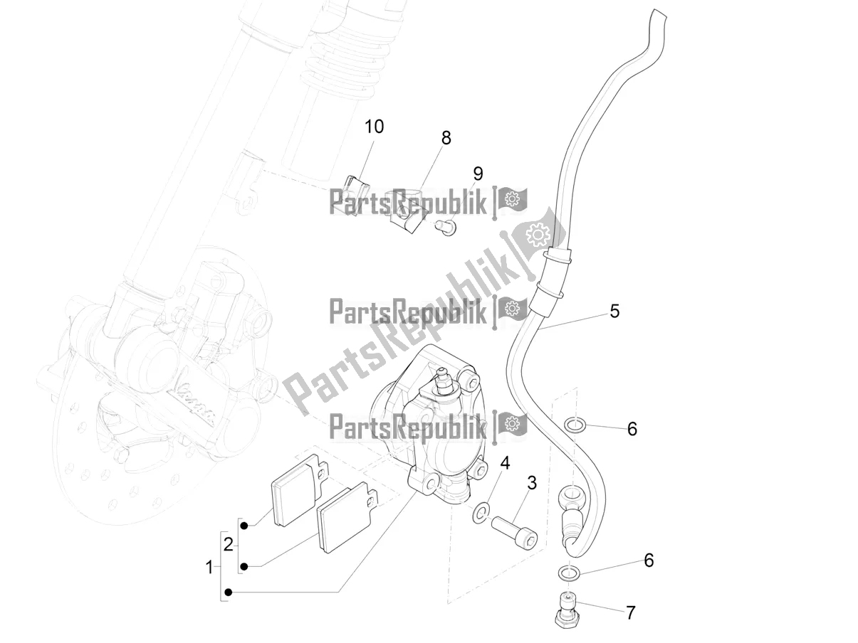 Toutes les pièces pour le Tuyaux De Freins - étriers du Vespa Elettrica BE, DE, EU, FR, GB, IT 0 2019