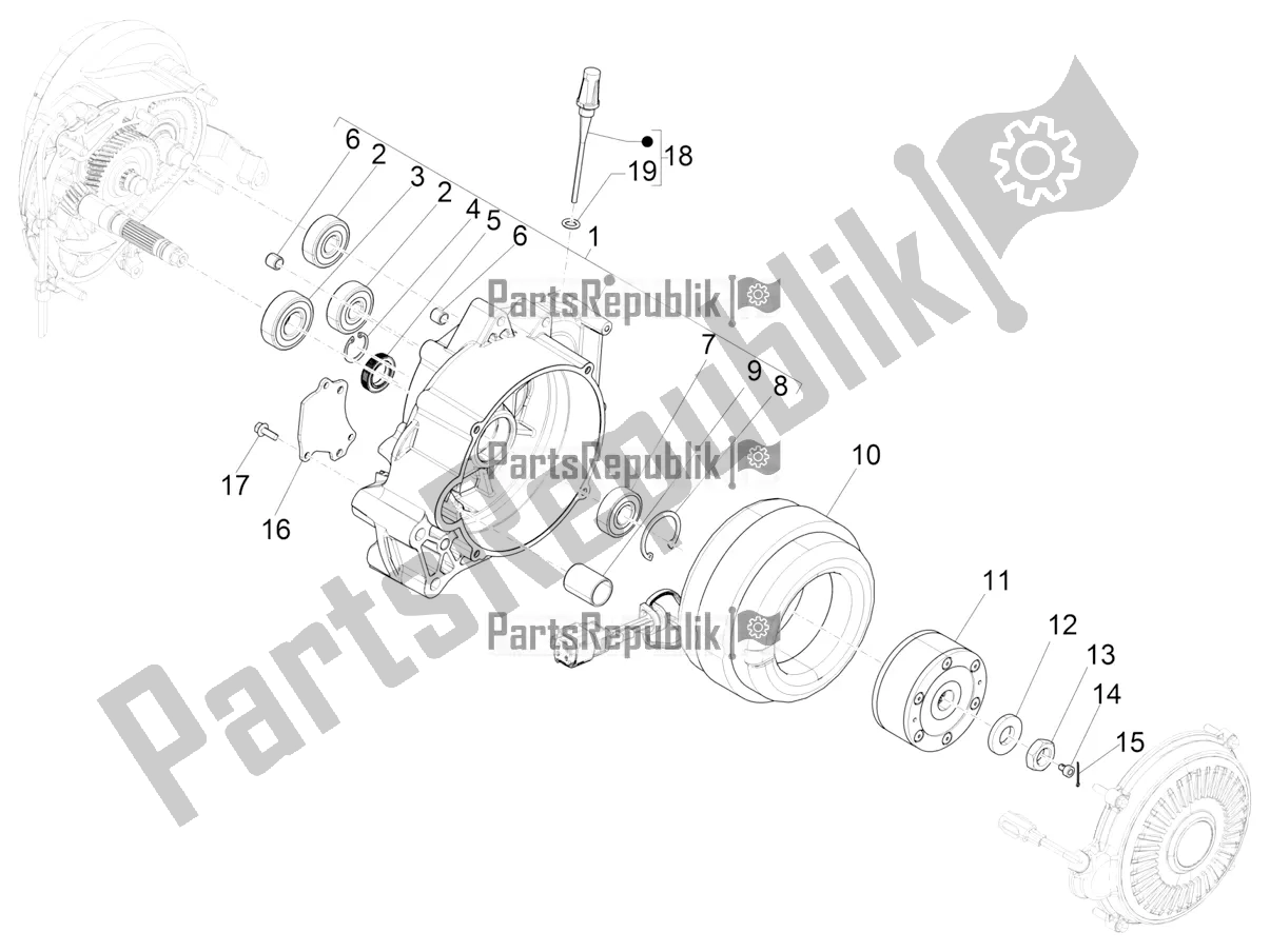 Tutte le parti per il Motore Elettrico Di Trazione del Vespa Elettrica BE, DE, EU, FR, GB, IT 0 2019