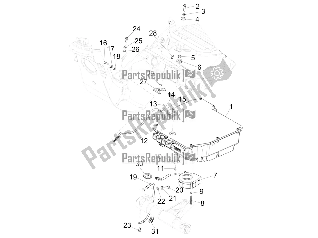 All parts for the Electrical System Components of the Vespa Elettrica BE, DE, EU, FR, GB, IT 0 2019