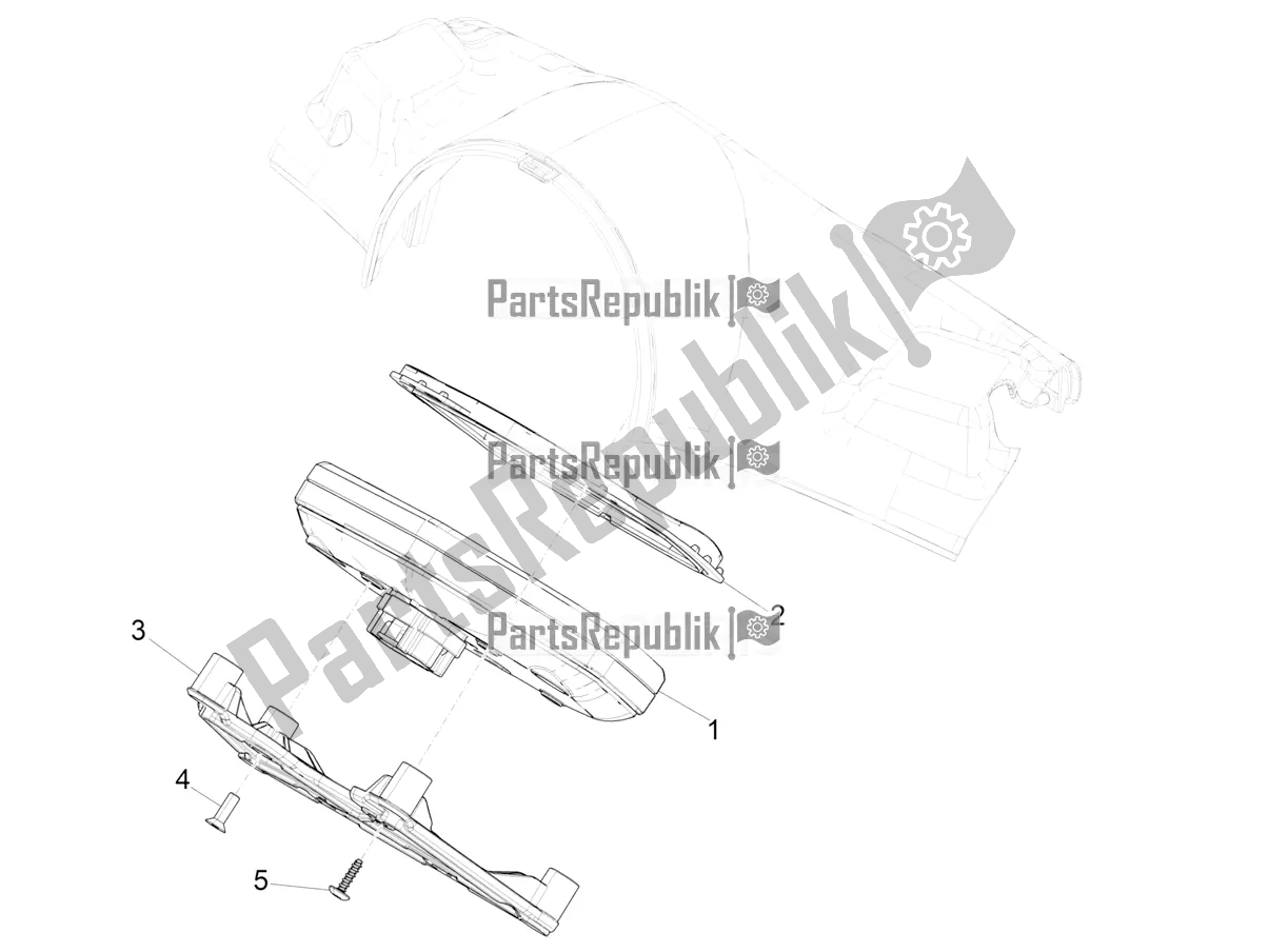 Todas as partes de Combinação De Metros - Cruscotto do Vespa Elettrica BE, DE, EU, FR, GB, IT 0 2019