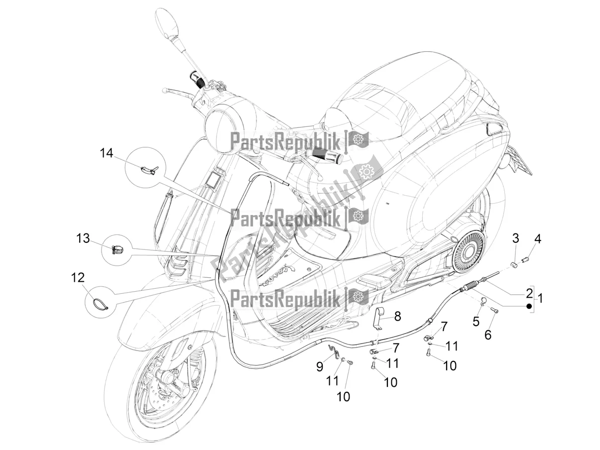 Alle onderdelen voor de Transmissies van de Vespa Elettrica BE, DE, EU, FR, GB, IT 0 2019