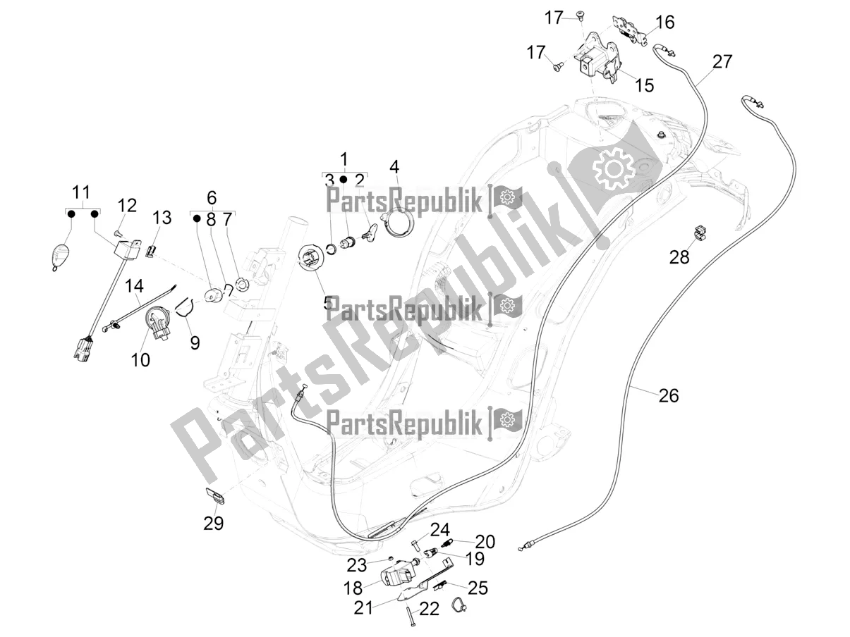 All parts for the Locks of the Vespa Elettrica Motociclo 70 KM/H 2019