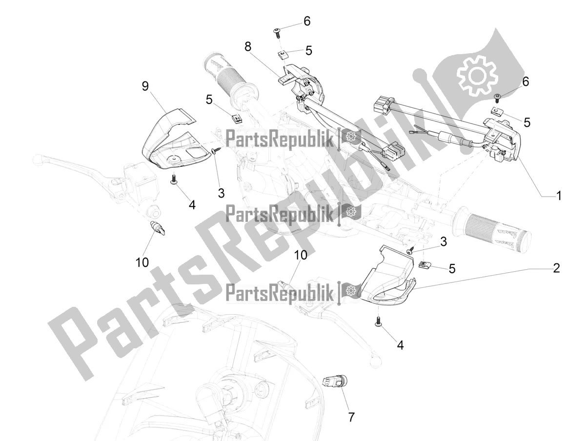 All parts for the Selectors - Switches - Buttons of the Vespa Elettrica Motociclo 70 KM/H 2019