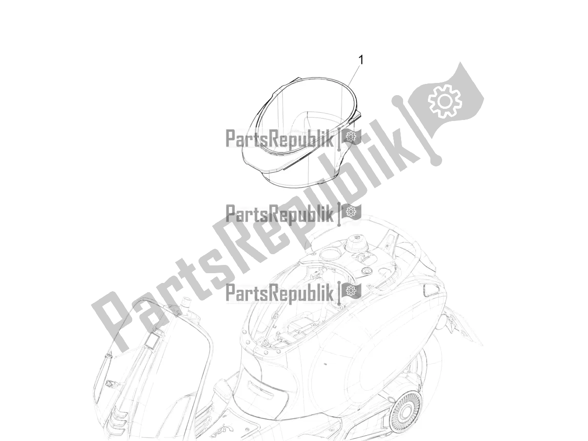 Toutes les pièces pour le Logement De Casque - Sous La Selle du Vespa Elettrica Motociclo 70 KM/H 2020