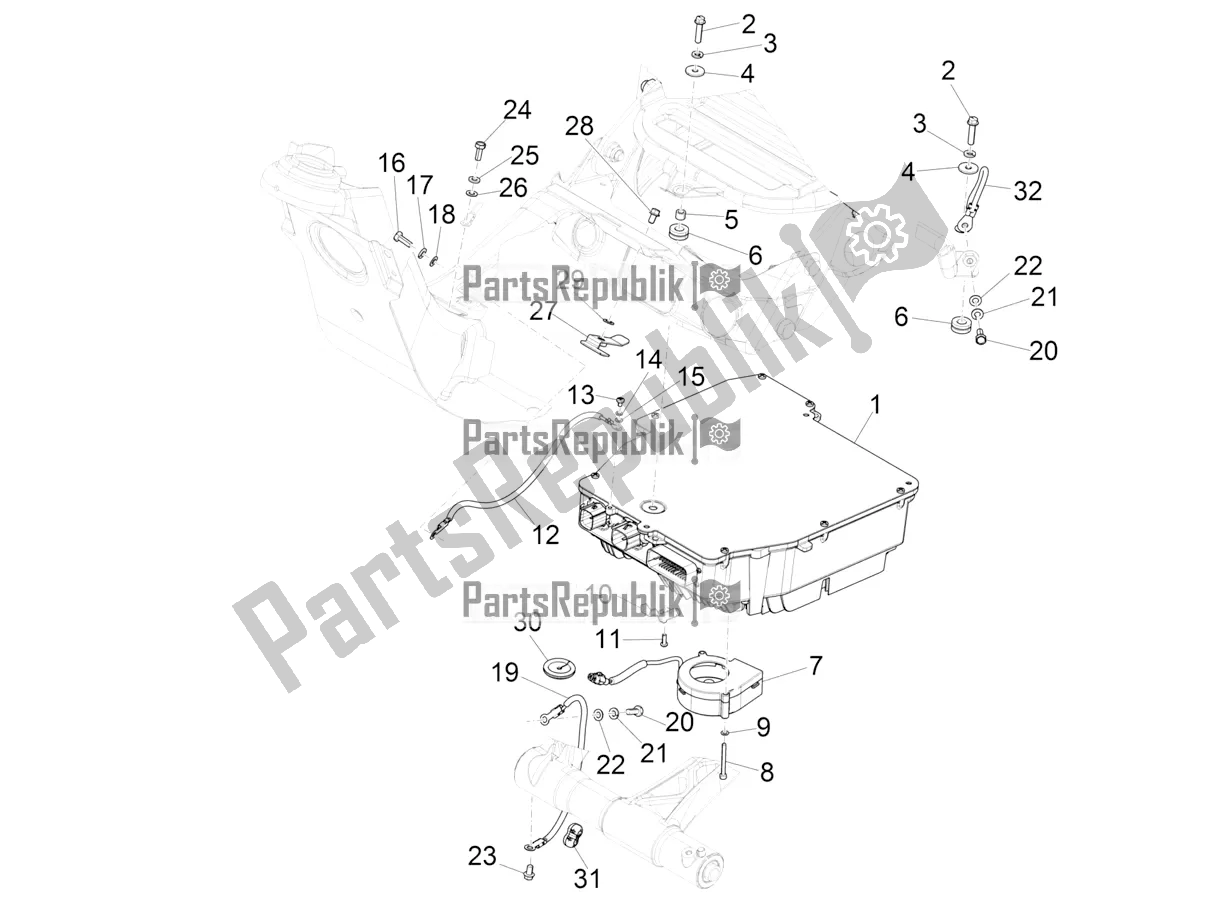 All parts for the Electrical System Components of the Vespa Elettrica Motociclo 70 KM/H USA 2020