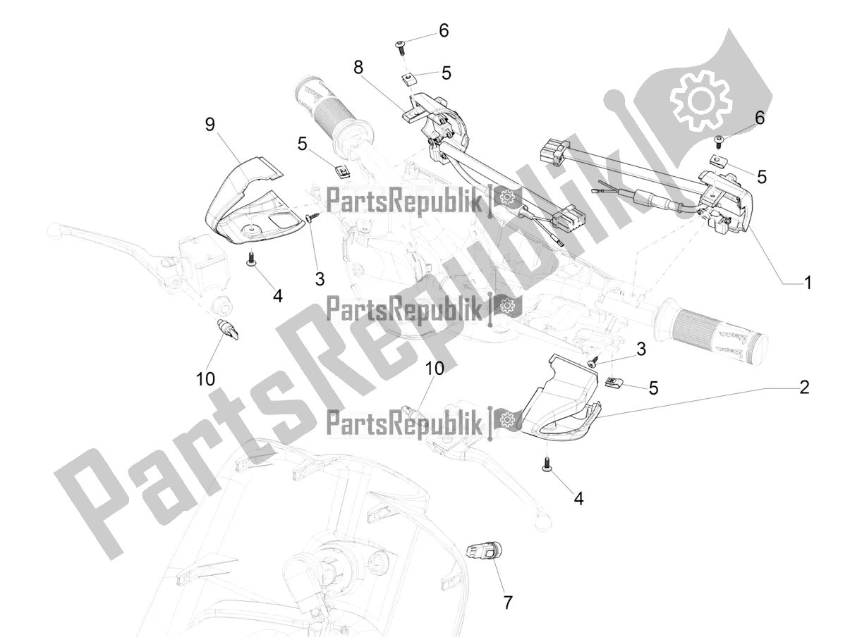 Todas las partes para Selectores - Interruptores - Botones de Vespa Elettrica Motociclo 70 KM/H USA 2020