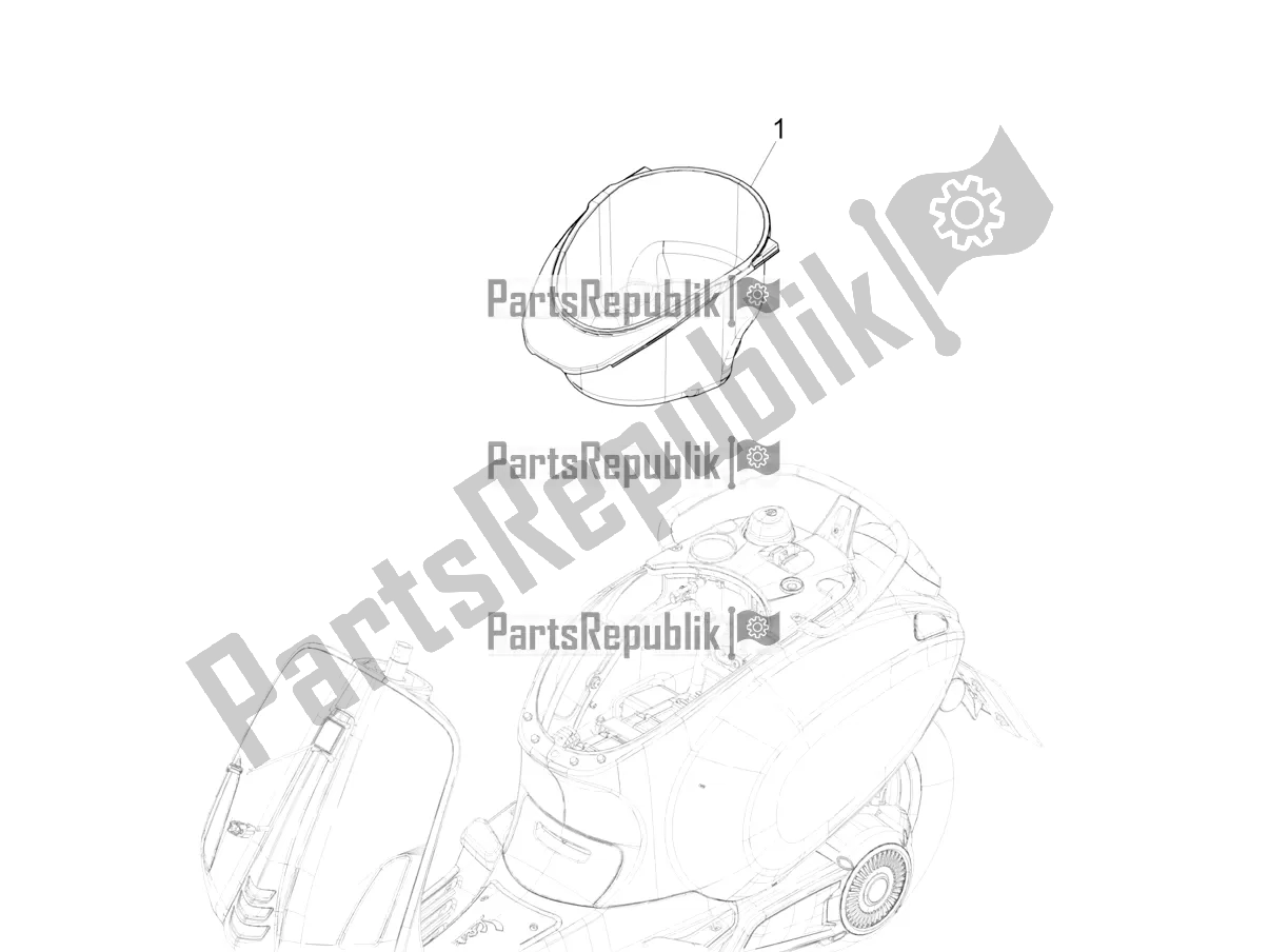 All parts for the Helmet Huosing - Undersaddle of the Vespa Elettrica Motociclo 70 KM/H USA 2021
