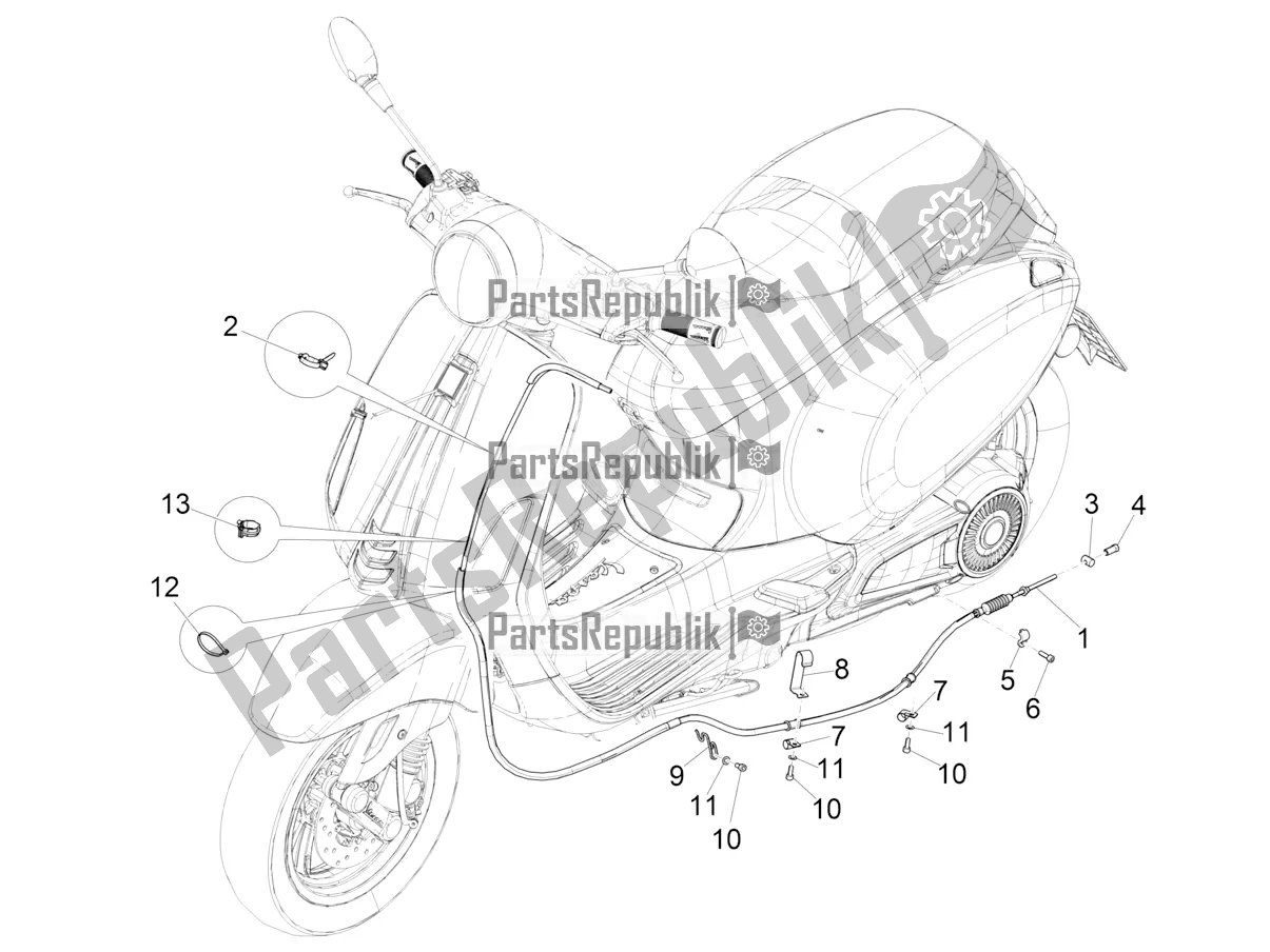 All parts for the Transmissions of the Vespa Elettrica Motociclo 70 KM/H USA 2021