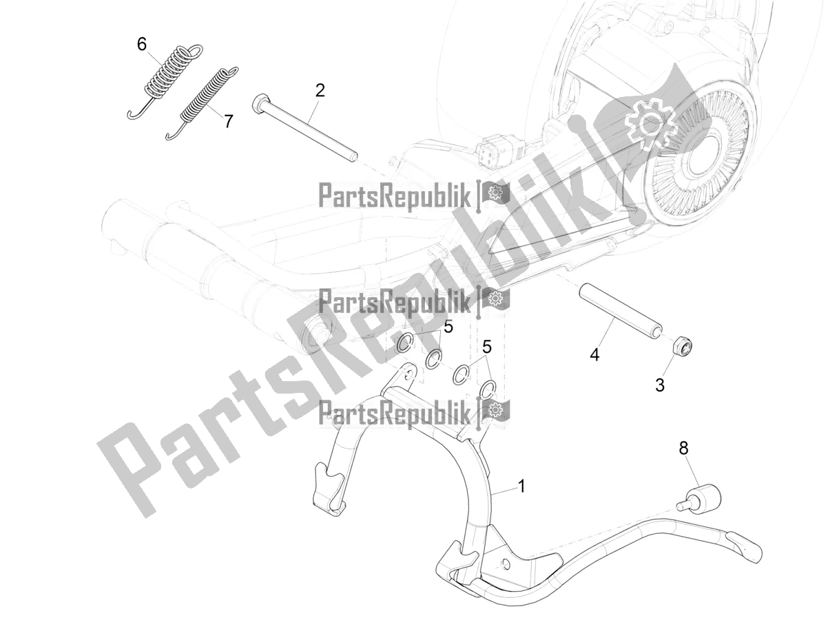 Todas as partes de Suporte / S do Vespa Elettrica Motociclo 70 KM/H USA 2022