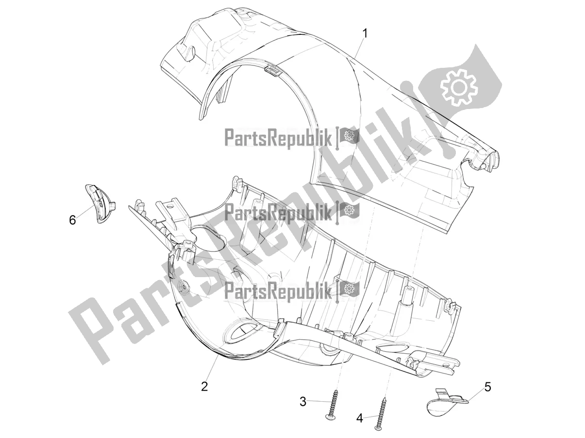 All parts for the Handlebars Coverages of the Vespa Elettrica USA 0 2019