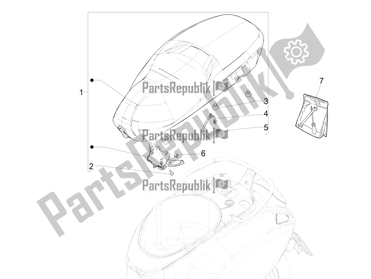 Wszystkie części do Siod? O / Siedzenia Vespa Elettrica USA 0 2019
