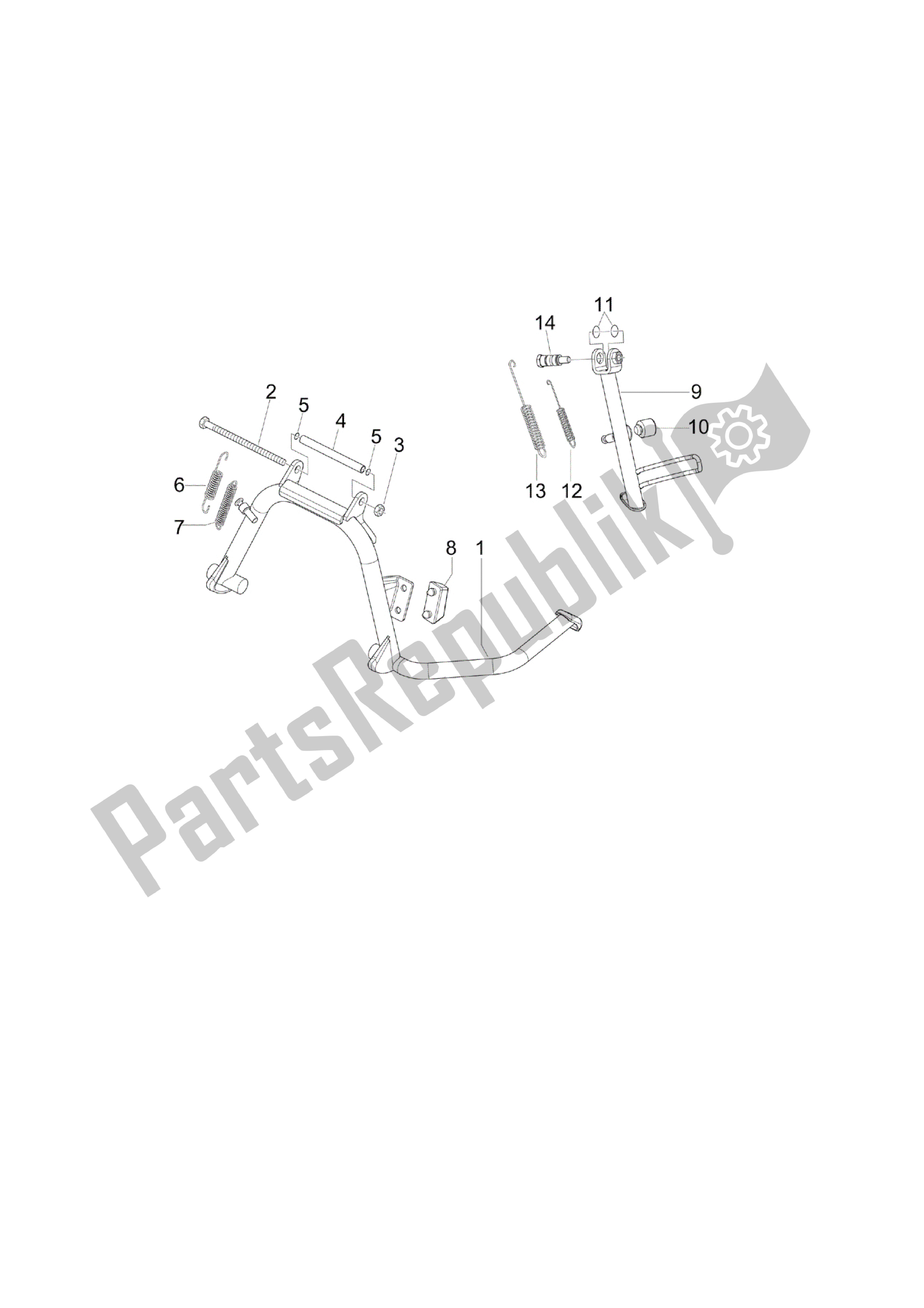 Todas las partes para Caballete / S de Vespa GTS 125 2009 - 2015