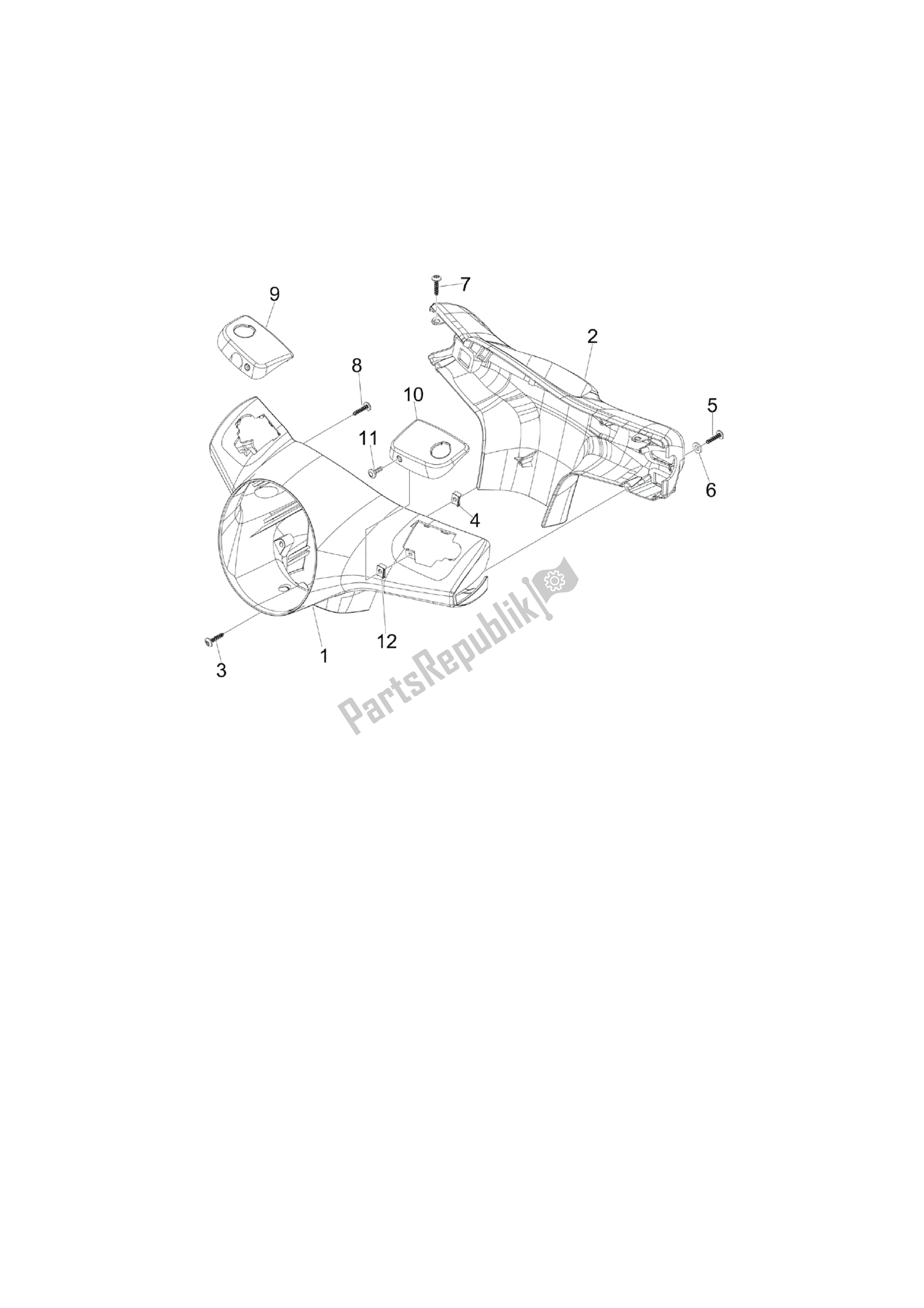Tutte le parti per il Coberturas Manillar del Vespa GTS 125 2009 - 2015
