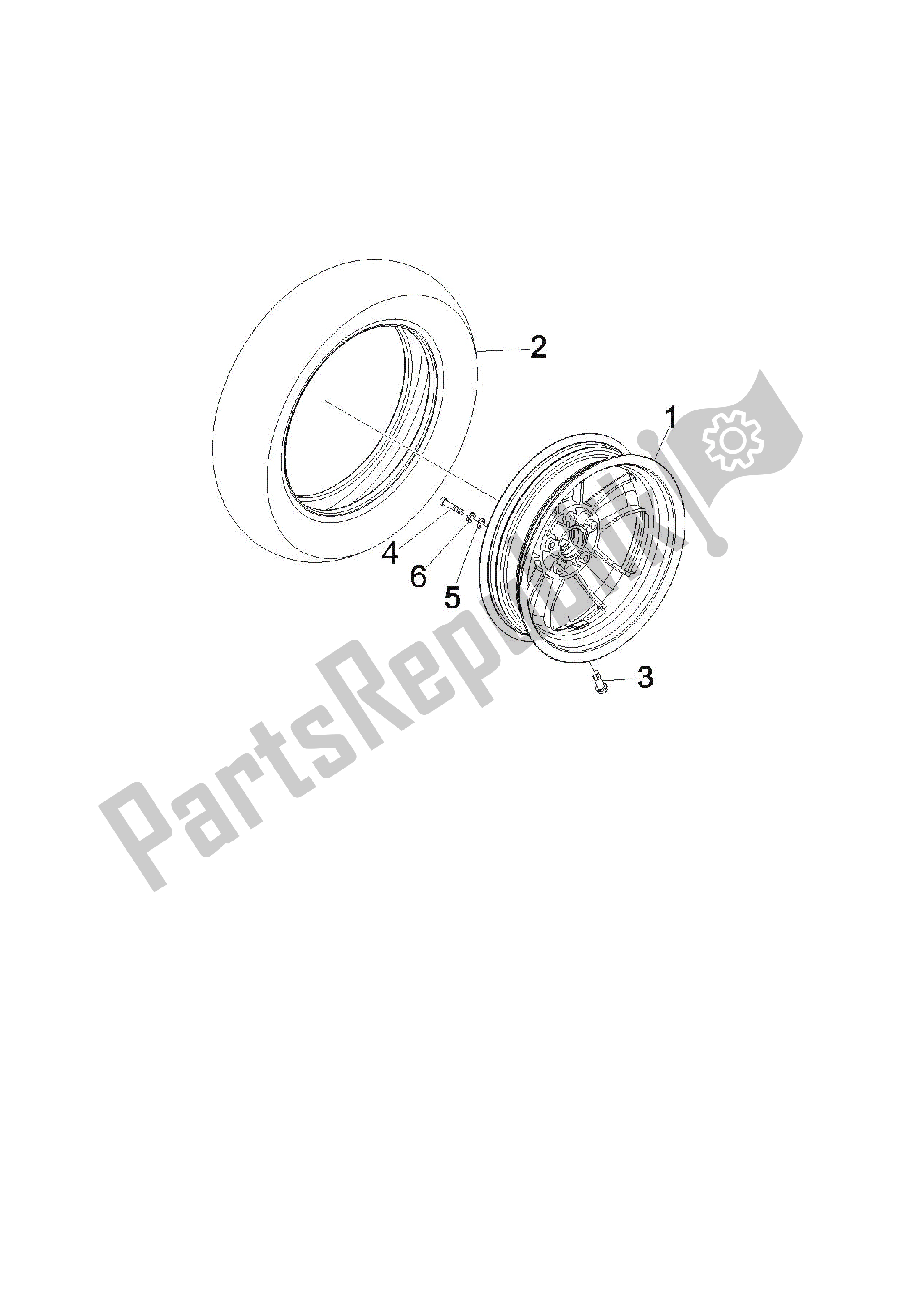 All parts for the Rueda Delantera of the Vespa GTS 125 2009 - 2015