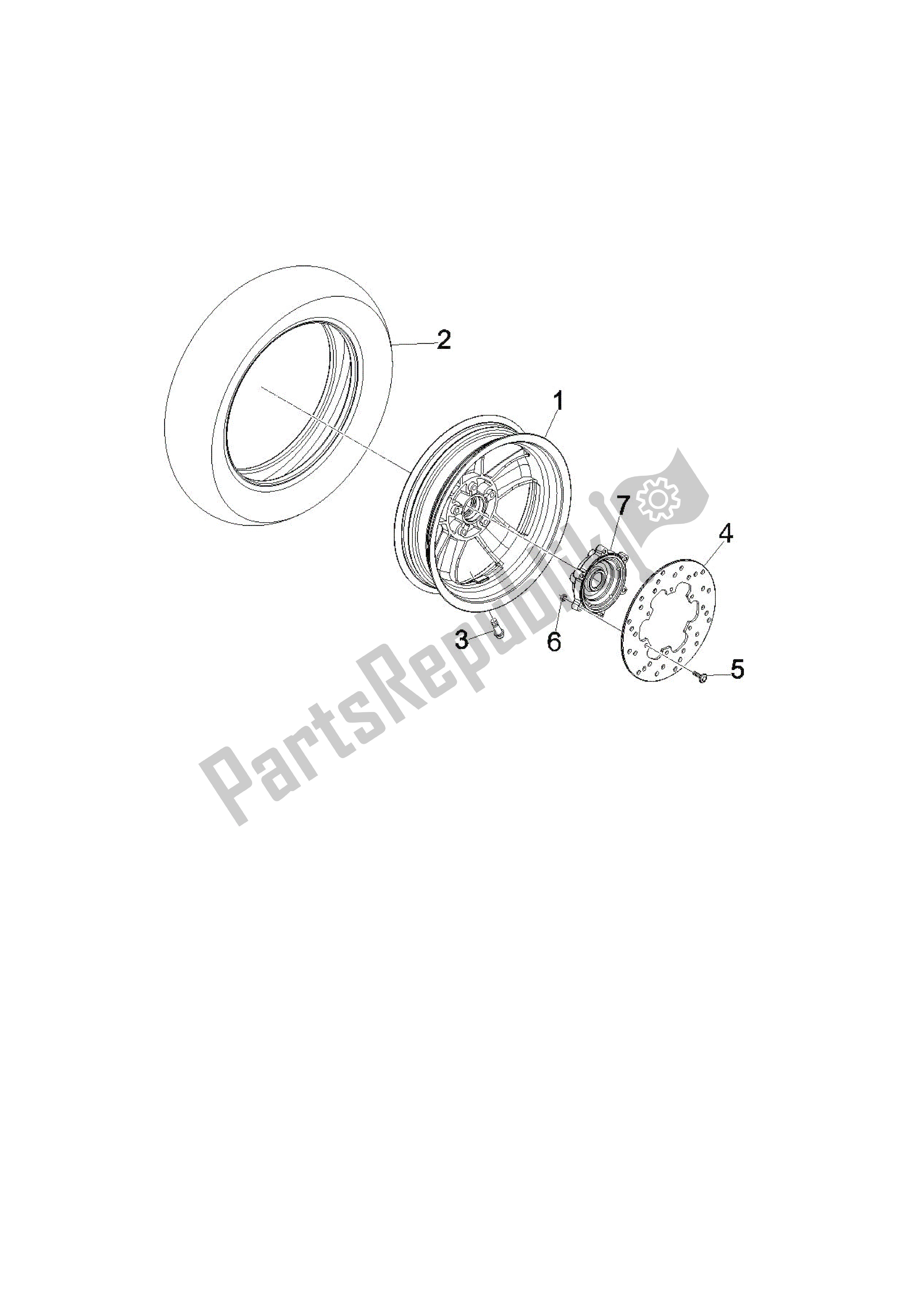 Wszystkie części do Rueda Trasera Vespa GTS 125 2009 - 2015