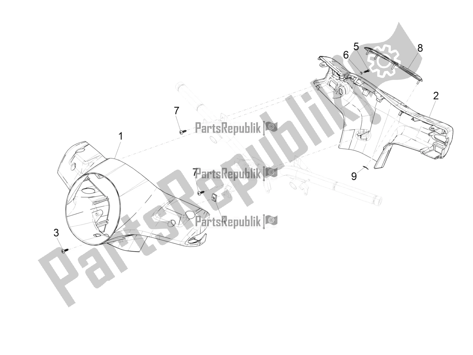 Tutte le parti per il Coperture Per Manubri del Vespa GTS 125 ABS 2019