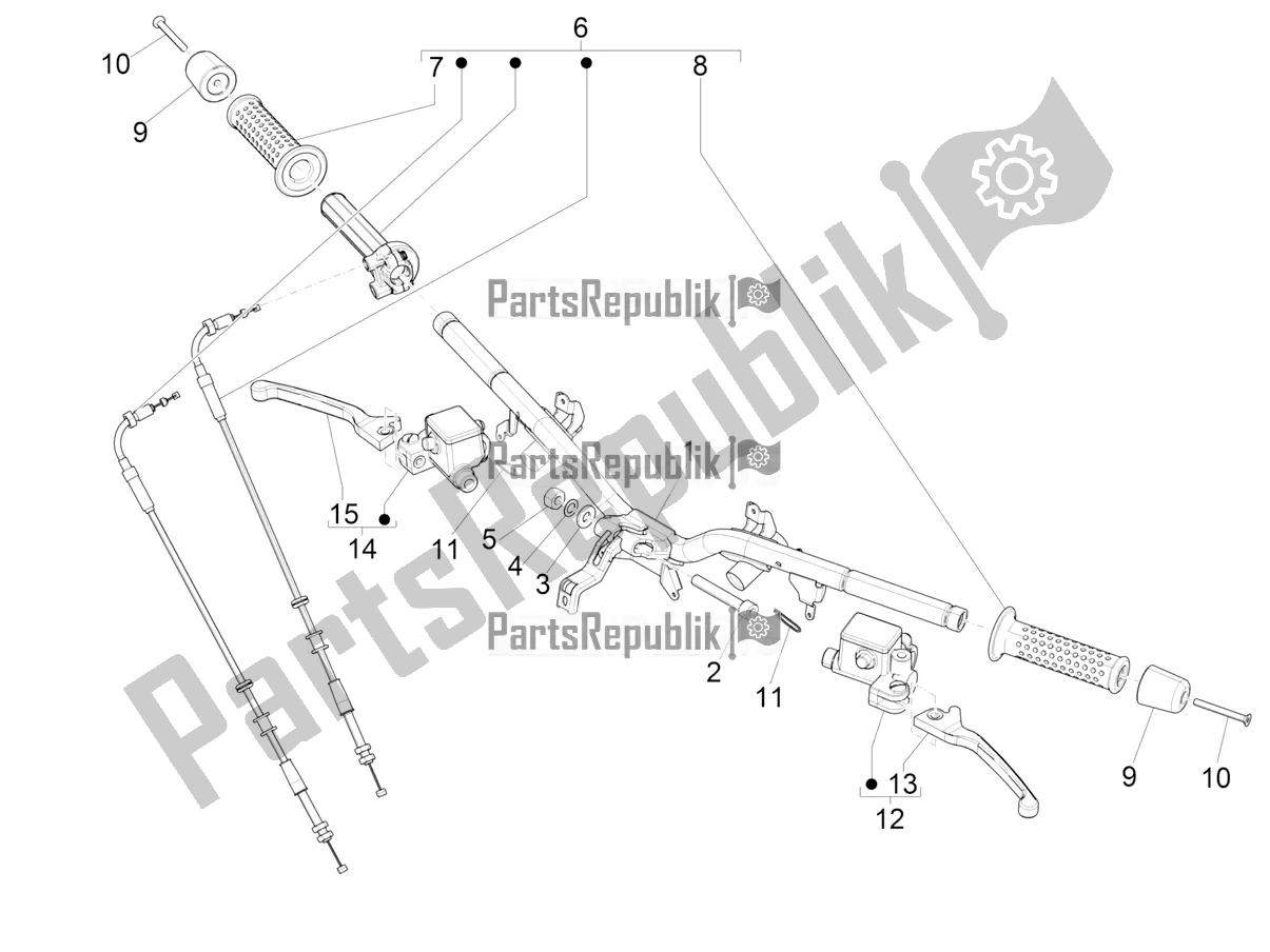 All parts for the Handlebars - Master Cil. Of the Vespa GTS 125 ABS 2019