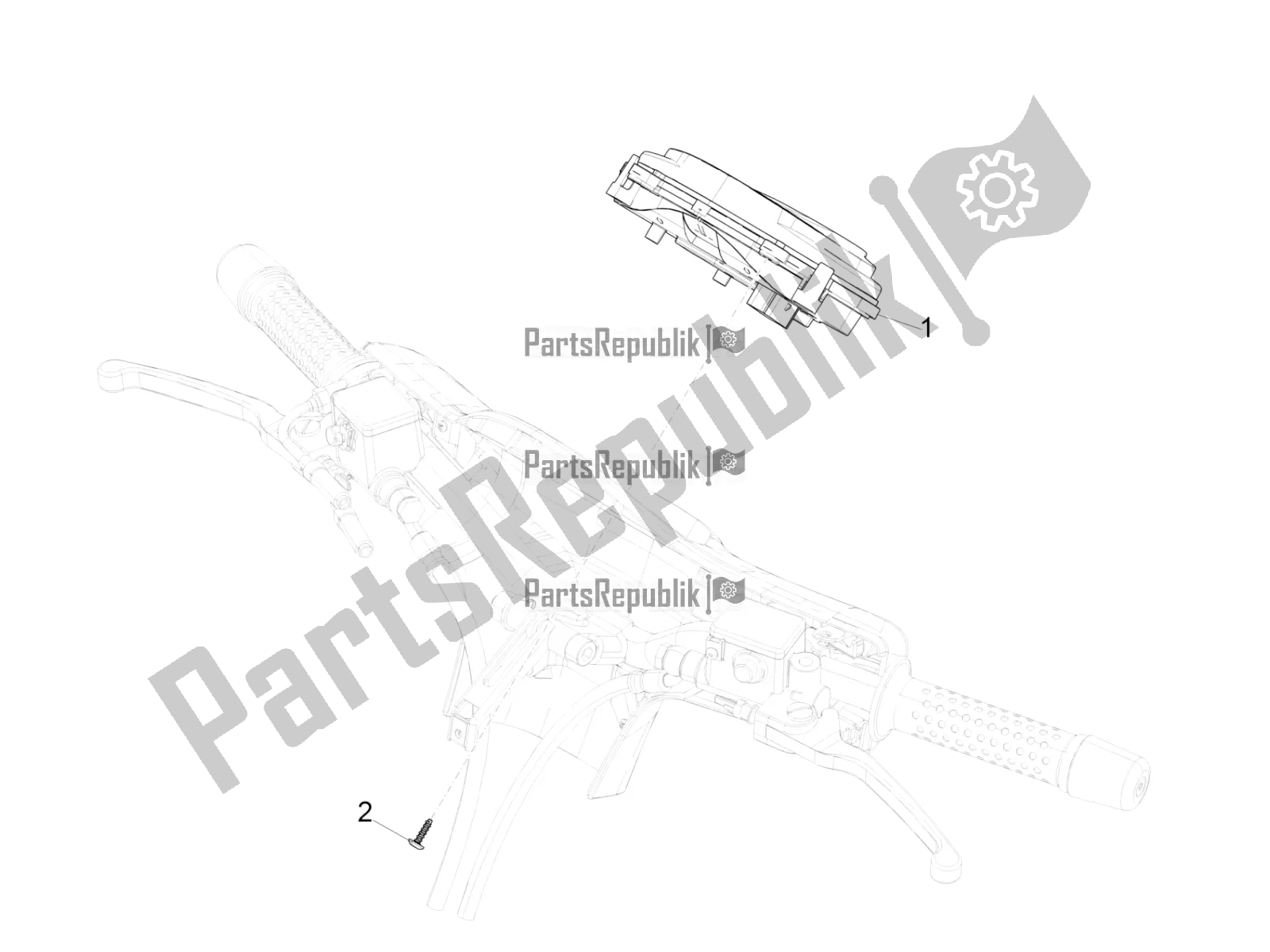 Todas las partes para Combinación De Medidor - Cruscotto de Vespa GTS 125 ABS 2019